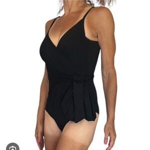 La Perla black one piece bathing suit